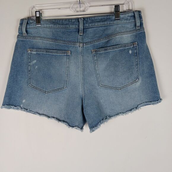 Time & Tru Size 12 Women's High Rise Distressed Denim Jean Shorts Stretch - Picture 3 of 7